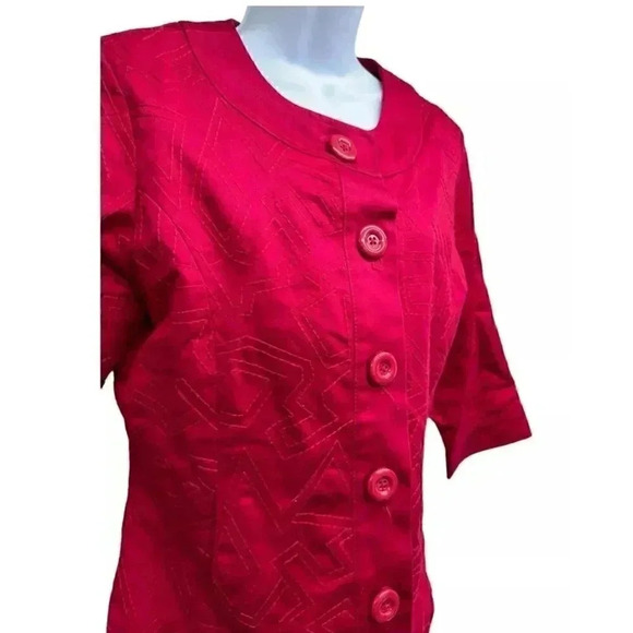 Coldwater Creek pink 3/4 Sleeve Women’s Size 14 Embroidered Jacket Button Up - Picture 4 of 8
